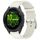 For Garmin Forerunner 265S Press Button 18mm Leather Watch Band(White)