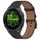 For Garmin Forerunner 265S Press Button 18mm Leather Watch Band(Black)