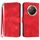 Custodia per telefono in pelle con motivo a linea globale per Honor X9c (rosso) Custodia per telefono in pelle con motivo a linea globale per Honor X9c (rosso)