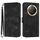 Custodia per telefono in pelle con motivo a linea globale per Honor X9c (nero) Custodia per telefono in pelle con motivo a linea globale per Honor X9c (nero)