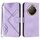 Custodia per telefono in pelle con motivo a linee globali per Honor X9c (viola chiaro) Custodia per telefono in pelle con motivo a linee globali per Honor X9c (viola chiaro)