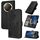 Custodia per telefono in pelle con stampa a fiori di Datura per Honor X9c Global (nera) Custodia per telefono in pelle con stampa a fiori di Datura per Honor X9c Global (nera)