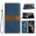 Per Samsung Galaxy S24 Ultra 5G Custodia in pelle con cuciture a griglia e cordino (blu)