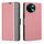 Per vivo Y38 5G / T3x Custodia per telefono in pelle con pulsanti laterali con trama in twill globale (rosa)