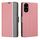 Per Honor 200 Pro 5G Custodia in pelle con pulsanti laterali in twill texture (rosa)