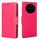Per vivo X100s Custodia in pelle con texture di cristallo (rosso rosa)