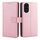 Custodia per telefono in pelle con fibbia a ribalta con texture in vitello per Honor 200 5G (oro rosa)