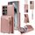 Per Samsung Galaxy S25 Ultra 5G Custodia a tracolla con cerniera in pelle per telefono cellulare (oro rosa) Per Samsung Galaxy S25 Ultra 5G Custodia a tracolla con cerniera in pelle per telefono cellulare (oro rosa)