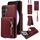 Per Samsung Galaxy S24 FE 5G Custodia a tracolla con cerniera in pelle per telefono cellulare (rosso vino) Per Samsung Galaxy S24 FE 5G Custodia a tracolla con cerniera in pelle per telefono cellulare (rosso vino)
