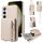 Per Samsung Galaxy S24+ 5G Custodia a tracolla con cerniera in pelle per telefono cellulare (beige) Per Samsung Galaxy S24+ 5G Custodia a tracolla con cerniera in pelle per telefono cellulare (beige)