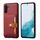 Per Samsung Galaxy S25 5G Custodia per telefono in pelle di vitello con slot per schede TPU ibrido PU (rosso)