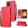 Per Samsung Galaxy S25 Ultra 5G Custodia per telefono in pelle multifunzionale con 3 slot per schede (rosso)