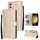 Per Samsung Galaxy S25+ 5G Custodia per telefono in pelle multifunzionale con 3 slot per schede (oro) Per Samsung Galaxy S25+ 5G Custodia per telefono in pelle multifunzionale con 3 slot per schede (oro)