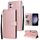 Per Samsung Galaxy S25 5G Custodia per telefono in pelle multifunzionale con 3 slot per schede (oro rosa) Per Samsung Galaxy S25 5G Custodia per telefono in pelle multifunzionale con 3 slot per schede (oro rosa)