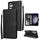 Per Samsung Galaxy S25 5G Custodia per telefono in pelle multifunzionale con 3 slot per schede (nero)