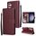Per Samsung Galaxy S25 5G Custodia per telefono in pelle multifunzionale con 3 slot per schede (rosso vino) Per Samsung Galaxy S25 5G Custodia per telefono in pelle multifunzionale con 3 slot per schede (rosso vino)