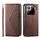 Per Xiaomi 15 Pro Custodia per telefono in pelle magnetica con texture di vitello a griglia cubica (marrone) Per Xiaomi 15 Pro Custodia per telefono in pelle magnetica con texture di vitello a griglia cubica (marrone)