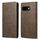 Per Google Pixel 9a Business Custodia per telefono in pelle magnetica RFID tinta unita (marrone)