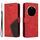 Custodia per telefono in pelle flip bicolore con giunzioni per Honor Magic7 (rosso)