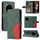 Custodia per telefono in pelle flip bicolore con giunzioni per Honor Magic7 Pro (verde)