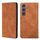 Per Samsung Galaxy S25 5G Custodia magnetica in pelle Skin Feel (marrone chiaro) Per Samsung Galaxy S25 5G Custodia magnetica in pelle Skin Feel (marrone chiaro)
