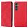 Per Samsung Galaxy S25 5G Custodia magnetica in pelle Skin Feel (rossa)