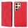Per Samsung Galaxy S25 Ultra 5G Custodia magnetica in pelle con effetto pelle (rossa) Per Samsung Galaxy S25 Ultra 5G Custodia magnetica in pelle con effetto pelle (rossa)