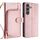 Per Samsung Galaxy S25+ 5G Custodia in pelle con cerniera (oro rosa)