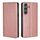 Per Samsung Galaxy S25 5G Custodia magnetica in pelle tinta unita color petrolio lucido (oro rosa) Per Samsung Galaxy S25 5G Custodia magnetica in pelle tinta unita color petrolio lucido (oro rosa)