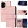 Custodia in pelle con effetto pelle a strisce in rilievo per Honor 300 (rosa) Custodia in pelle con effetto pelle a strisce in rilievo per Honor 300 (rosa)