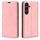 Per Samsung Galaxy S25 5G Custodia in pelle con ventosa magnetica Retro-skin (rosa)
