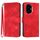Custodia in pelle con motivo a linee per Honor 300 (rosso)