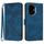Custodia in pelle con motivo a linee per Honor 300 (blu reale)