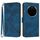 Custodia in pelle con motivo a linee per Honor Magic7 (blu reale)