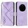Custodia per telefono in pelle con motivo a linee per Honor Magic7 Pro (viola chiaro)