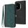 Per Honor 300 Pro / Honor 300 Ultra Custodia in pelle con cinturino a doppia piega e fibbia laterale (verde scuro)