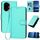 Custodia per telefono in pelle con fibbia in fibra di carbonio per Honor 300 YX0070 con cordino (azzurro chiaro) Custodia per telefono in pelle con fibbia in fibra di carbonio per Honor 300 YX0070 con cordino (azzurro chiaro)