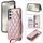 Per Samsung Galaxy S24 5G Rhombic Dual Buckle Card Slots Custodia per telefono con cordino (oro rosa) Per Samsung Galaxy S24 5G Rhombic Dual Buckle Card Slots Custodia per telefono con cordino (oro rosa)