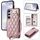 Per Samsung Galaxy S23 5G Rhombic Dual Buckle Card Slots Custodia per telefono con cordino (oro rosa) Per Samsung Galaxy S23 5G Rhombic Dual Buckle Card Slots Custodia per telefono con cordino (oro rosa)