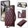 Per Samsung Galaxy S22 Ultra 5G Rhombic Dual Buckle Card Slots Custodia per telefono con cordino (rosso vino) Per Samsung Galaxy S22 Ultra 5G Rhombic Dual Buckle Card Slots Custodia per telefono con cordino (rosso vino)