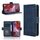 Per Google Pixel 9a Custodia in pelle con slot per schede e texture in vitello (blu)