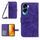 For Honor 90 Lite Skin Feel Custodia in pelle con motivo a fiori di sole con cordino (viola scuro)