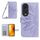 For Honor 90 Skin Feel Custodia per telefono in pelle con motivo a fiori di sole con cordino (viola)