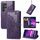 Custodia per telefono in pelle goffrata con fiori mandala per Samsung Galaxy S24 Ultra 5G (viola)