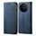 Custodia per cellulare in pelle flip con texture denim per vivo X100 (blu) Custodia per cellulare in pelle flip con texture denim per vivo X100 (blu)