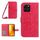 Custodia per cellulare in pelle con motivo Sun Flower per Honor X8b Skin Feel con cordino (rosa rossa)