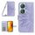 Custodia per cellulare in pelle con motivo Sun Flower per Honor 90 Smart Skin Feel con cordino (viola) Custodia per cellulare in pelle con motivo Sun Flower per Honor 90 Smart Skin Feel con cordino (viola)