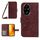 Per Honor 200 5G Global Skin Feel Custodia per telefono in pelle con motivo fiore del sole con cordino (rosso vino) Per Honor 200 5G Global Skin Feel Custodia per telefono in pelle con motivo fiore del sole con cordino (rosso vino)
