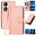 Custodia per telefono in pelle con fibbia in fibra di carbonio per Honor 90 YX0070 con cordino (rosa) Custodia per telefono in pelle con fibbia in fibra di carbonio per Honor 90 YX0070 con cordino (rosa)