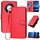 Custodia per telefono in pelle con fibbia in fibra di carbonio per Honor X50 YX0070 con cordino (rosso) Custodia per telefono in pelle con fibbia in fibra di carbonio per Honor X50 YX0070 con cordino (rosso)